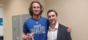 Dennis Hildeby and Alex Steeves at the AHL All-Star Classic